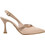 PieDini Γόβες Slingback Δερμάτινες με Λεπτό Ψηλό Τακούνι & Στρας Nude 0688
