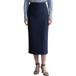 Benissimo Μίντι Φούστα Υφασμάτινη Ψηλόμεση Pencil Navy Μπλε 262017682