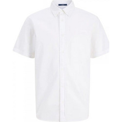 Jack & Jones Ανδρικό Πουκάμισο Βαμβακερό Κοντομάνικο Κανονική Γραμμή Λευκό 12294964