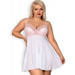 Obsessive Girlly Sexy Babydoll See Through με Δαντέλα Λευκό 5901688227992