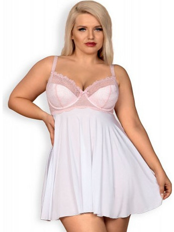 Obsessive Girlly Sexy Babydoll See Through με Δαντέλα Λευκό 5901688227992