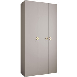 PoliHome Τρίφυλλη Ντουλάπα Ρούχων Como I Ασημί 120x52x246cm 163055899