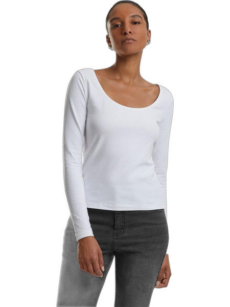 Urban Classics Γυναικείο Χειμερινό Top Βαμβακερό Λευκό TB7162-00220