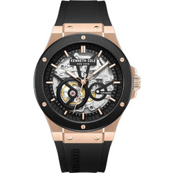 Kenneth Cole Ανδρικό Ρολόι Αυτόματο με Μαύρο Καουτσούκ Λουράκι KCWGZ0063902