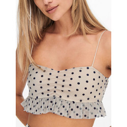 Only Γυναικείο Καλοκαιρινό Crop Top Μπεζ 15258544