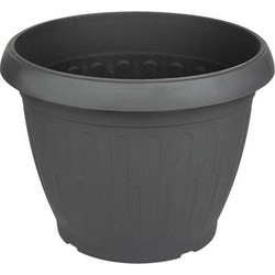 Miltoplast Φαιστός Γλάστρα Εξωτερικού Χώρου Στρογγυλή Πλαστική Ανθρακί 40x30cm