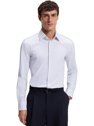 Hugo Boss Ανδρικό Πουκάμισο Βαμβακερό Μακρυμάνικο Κανονική Γραμμή Γαλάζιο 50567195-451