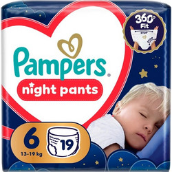 Pampers Night Pants Πάνες Βρακάκι No6 13-19kg 19τμχ