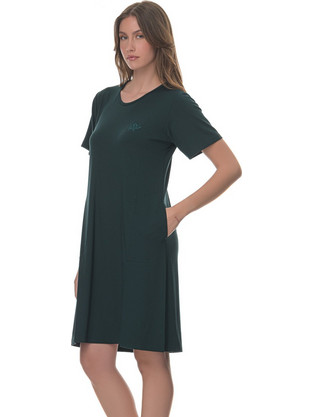 PNN Nightwear Mini Καλοκαιρινό Καθημερινό Φόρεμα Μεταξωτό Κυπαρισσί 0263-0001-2
