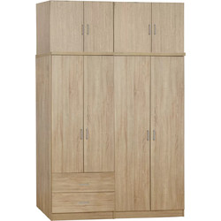 B2BMarkt Τετράφυλλη Ντουλάπα Ρούχων με Πατάρι Sonoma 160x42x241cm 9997789