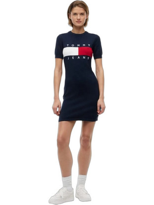 Tommy Jeans Mini Καλοκαιρινό Καθημερινό Φόρεμα Navy Μπλε DW0DW22853-C1G