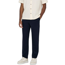 Only & Sons Ανδρικό Παντελόνι Chino Ελαστικό Κανονική Εφαρμογή Navy Μπλε 22037907