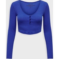 Only Γυναικείο Χειμερινό Crop Top Ριπ Royal Blue 15311920