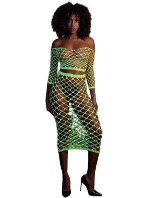 Ouch! Sexy Two Piece Set Διχτυωτό Lime 8714273494979