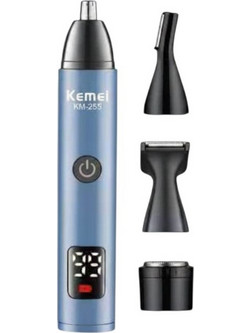 Kemei KM-255 Light Blue Trimmer Μηχανή Ανδρική Προσώπου Μύτης Φρυδιών & Αυτιών