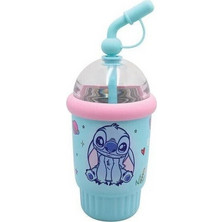 Gim Stitch Παιδικό Παγούρι Θερμός Ανοξείδωτο με Καλαμάκι Γαλάζιο 400ml