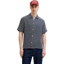 Jack & Jones Ανδρικό Πουκάμισο Βαμβακερό Ριγέ Μακρυμάνικο Κανονική Γραμμή Navy Μπλε 12295288