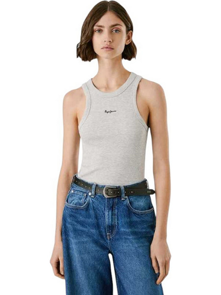 Pepe Jeans Marian Γυναικείο Καλοκαιρινό Top Ριπ Γκρι PL506035-933