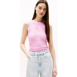 Tommy Jeans Γυναικείο Καλοκαιρινό Top Ριπ Ροζ DW0DW20920-U06