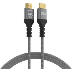 EFB Elektronik Καλώδιο HDMI 2.0 Braided HDMI Male to HDMI Male 2m Grey 4049759324865