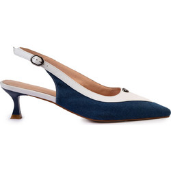 Versace 19V69 Γόβες Suede Slingback με Λεπτό Χαμηλό Τακούνι Navy Μπλε AM866-32S