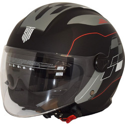 Str GP Pro Graphics Black Grey Matt Red Κράνος Μηχανής Jet