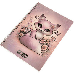 Polo Cute Fox Σπιράλ Τετράδιο Ριγέ A4 60 Φύλλων 2 Θεμάτων Ροζ 919003-8425