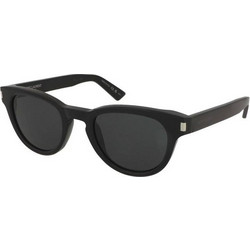 Saint Laurent SL876 001 Ανδρικά Γυαλιά Ηλίου Τετράγωνα Κοκάλινα Μαύρα με Μαύρο Φακό
