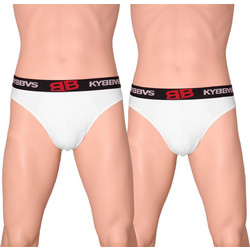 KYBBVS Ανδρικά Σλιπ Βαμβακερά Λευκά 2Pack KB901