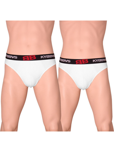 KYBBVS Ανδρικά Σλιπ Βαμβακερά Λευκά 2Pack KB901