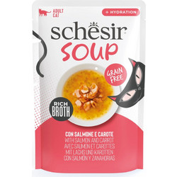 Schesir Soup Adult Grain Free with Salmon & Carrot 12x40gr