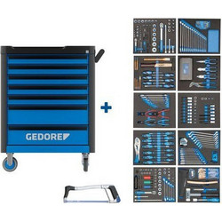 Gedore Τροχήλατος Εργαλειοφόρος Μεταλλικός με 7 Συρτάρια & 308 Εργαλεία WHL-L7-TS-308