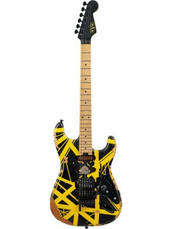 EVH Eddie Van Halen Frankie Ηλεκτρική Κιθάρα ST Style με Μαγνήτες HSS & Ταστιέρα Maple Black Yellow