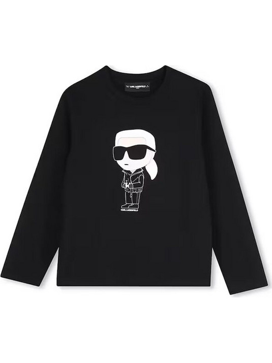 Karl Lagerfeld Παιδικό T-Shirt Μακρυμάνικο Μαύρο Z31369-184