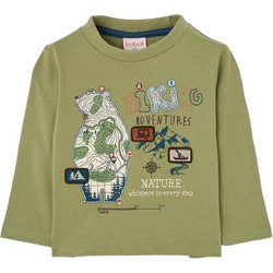 Boboli Παιδικό T-Shirt Μακρυμάνικο Χακί 514011-4604