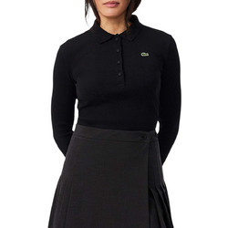 Lacoste Γυναικεία Μπλούζα Polo Μακρυμάνικη Μαύρη 3DF5281-031