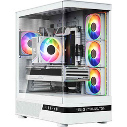 Modecom Volcano AQ200 White Gaming Midi Tower Κουτί Υπολογιστή RGB με Πλαϊνό Παράθυρο
