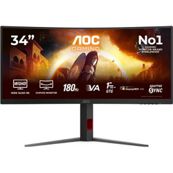AOC CU34G4CA Ultrawide VA HDR Curved Gaming Monitor 34" 3440x1440 (UWQHD 3.4Κ) 180Hz 1ms