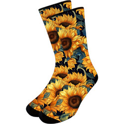 NODO Van Gogh Sunflowers Ανδρικές Κάλτσες Ψηλές με Σχέδια Κίτρινες PR10043