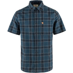 Fjallraven Ανδρικό Πουκάμισο Βαμβακερό Καρό Κοντομάνικο Κανονική Γραμμή Πετρόλ 87039-534-555