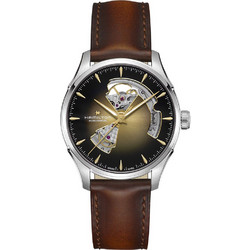 Hamilton Jazzmaster Open Heart Ανδρικό Ρολόι Αυτόματο με Καφέ Δερμάτινο Λουράκι H32675501