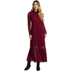 Funky Buddha Midi Βραδινό Φόρεμα με Δαντέλα Μπορντό FBL014-111-13