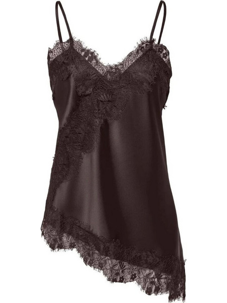 Only Γυναικείο Καλοκαιρινό Lingerie Top Σατέν Σοκολατί 15380352