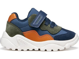 Geox Ciufciuf Παιδικά Sneakers Navy Μπλε Πορτοκαλί B455RB0FU22CB42T