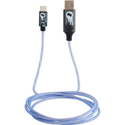 Lazerbuilt Batman Braided LED USB-A to USB-C 10W 1.2m Blue
