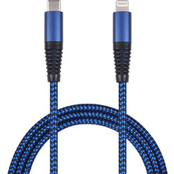 2GO 797196 Braided USB-C to Lightning Cable 1m Blue