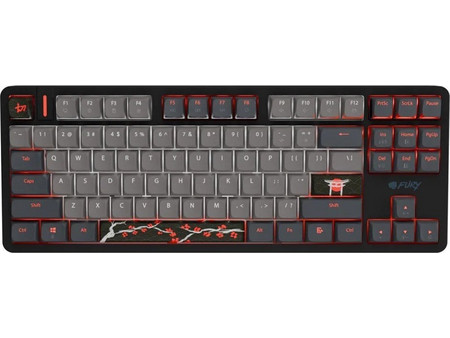 Fury Kanabo K6 Μηχανικό Gaming Πληκτρολόγιο TenKeyLess με Gateron Magnetic Orange Διακόπτες RGB Black