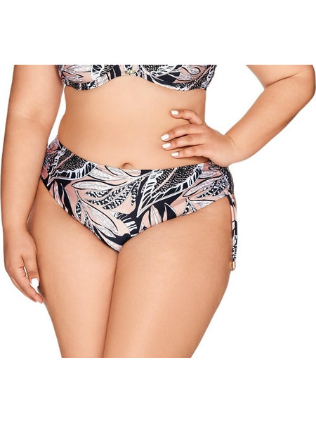 Ava Ψηλόμεσο Bikini Slip Μαύρο Σομόν SF220/2