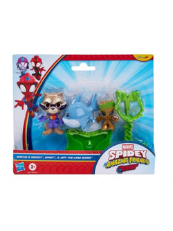Hasbro Marvel Spidey & His Amazing Friends Rescue Webs Rocket, Groot & Jeff the Land Shark Σετ Φιγούρες Δράσης για 3+ Ετών