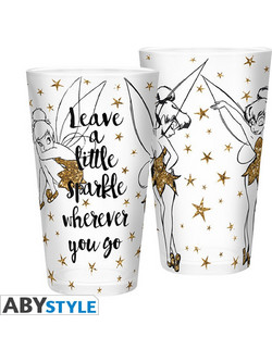 AbyStyle Ποτήρι Νερού Γυάλινo Disney: TinkerBell - Gold Glitter 400ml ABYVER117